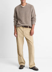 VINCE | Donegal Cashmere Raglan-Sleeve Sweater in Crew Neck - DARK HEATHER MOUSE