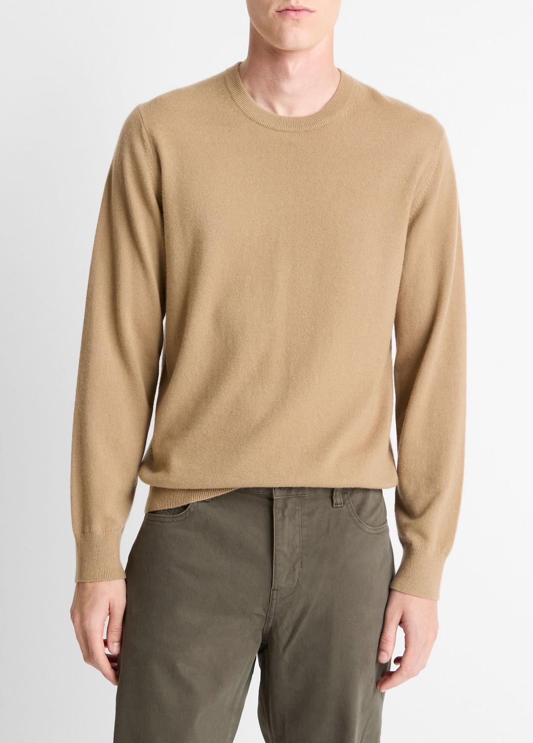 VINCE | Cashmere Crew Neck Sweater in Crew Neck - CAMELETTO