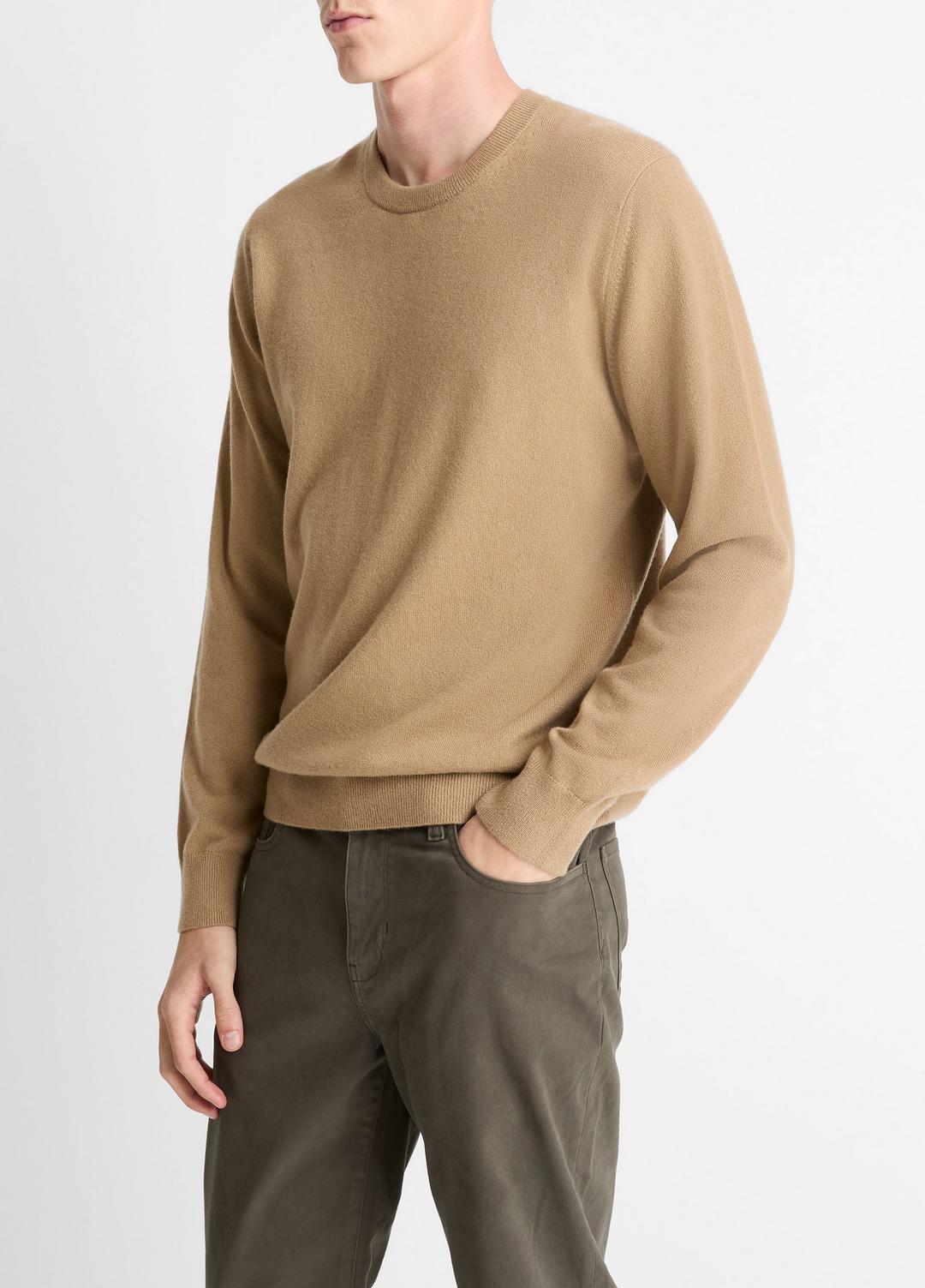 VINCE | Cashmere Crew Neck Sweater in Crew Neck - CAMELETTO