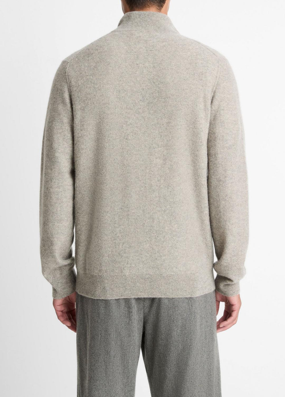 VINCE | Plush Cashmere Quarter-Zip Sweater in Quarter Zip - HEATHER MOUSE