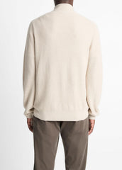 VINCE | Geo-Jacquard Wool-Blend Quarter-Zip Sweater in Quarter Zip - BRITISH KHAKI/CLASSIC CREAM
