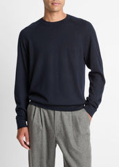 VINCE | Featherweight Wool-Cashmere Crew Neck Sweater in Crew Neck - COASTAL BLUE