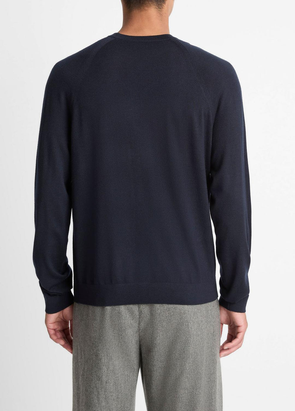 VINCE | Featherweight Wool-Cashmere Crew Neck Sweater in Crew Neck - COASTAL BLUE