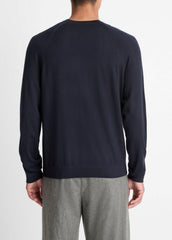 VINCE | Featherweight Wool-Cashmere Crew Neck Sweater in Crew Neck - COASTAL BLUE
