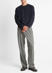 VINCE | Featherweight Wool-Cashmere Crew Neck Sweater in Crew Neck - COASTAL BLUE