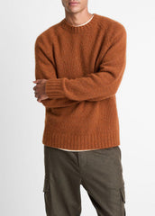 VINCE | Donegal Cashmere Raglan-Sleeve Sweater in Crew Neck - DARK BURNT ORANGE