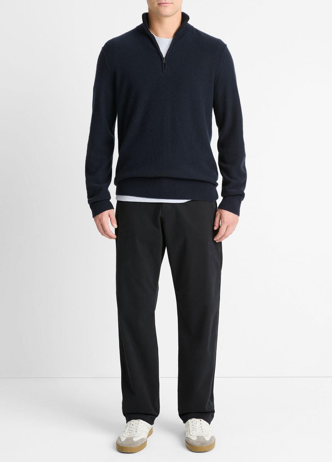 VINCE | Plush Cashmere Quarter-Zip Sweater in Quarter Zip - COASTAL BLUE