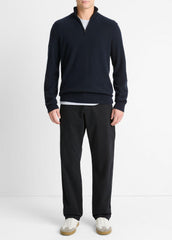 VINCE | Plush Cashmere Quarter-Zip Sweater in Quarter Zip - COASTAL BLUE