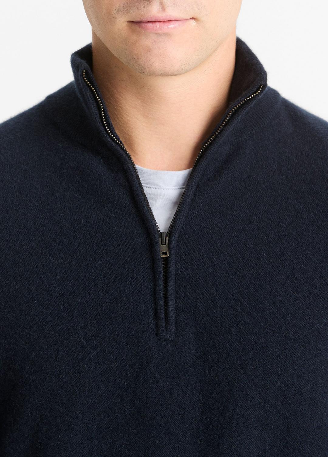 VINCE | Plush Cashmere Quarter-Zip Sweater in Quarter Zip - COASTAL BLUE