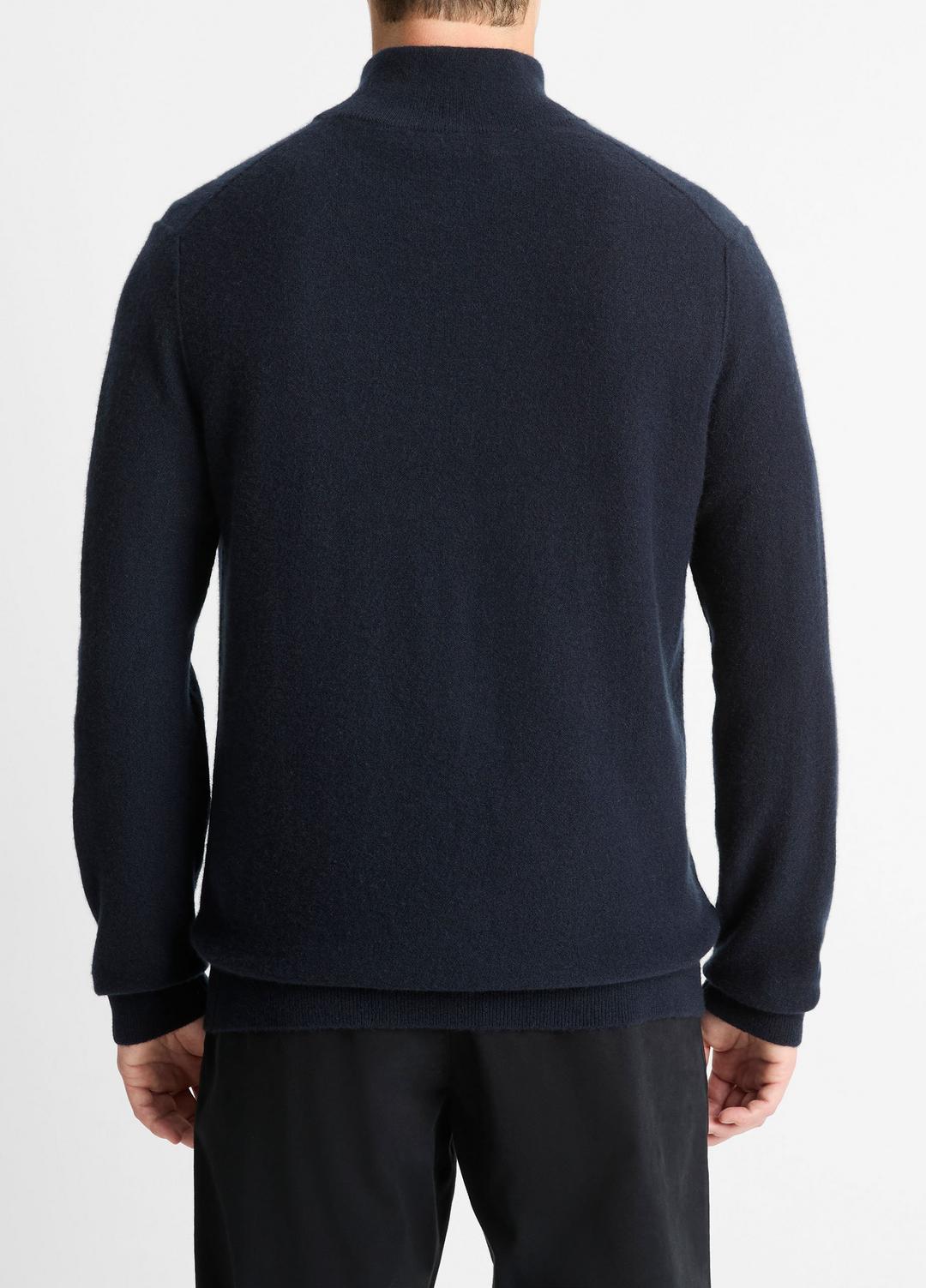 VINCE | Plush Cashmere Quarter-Zip Sweater in Quarter Zip - COASTAL BLUE