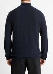 VINCE | Plush Cashmere Quarter-Zip Sweater in Quarter Zip - COASTAL BLUE