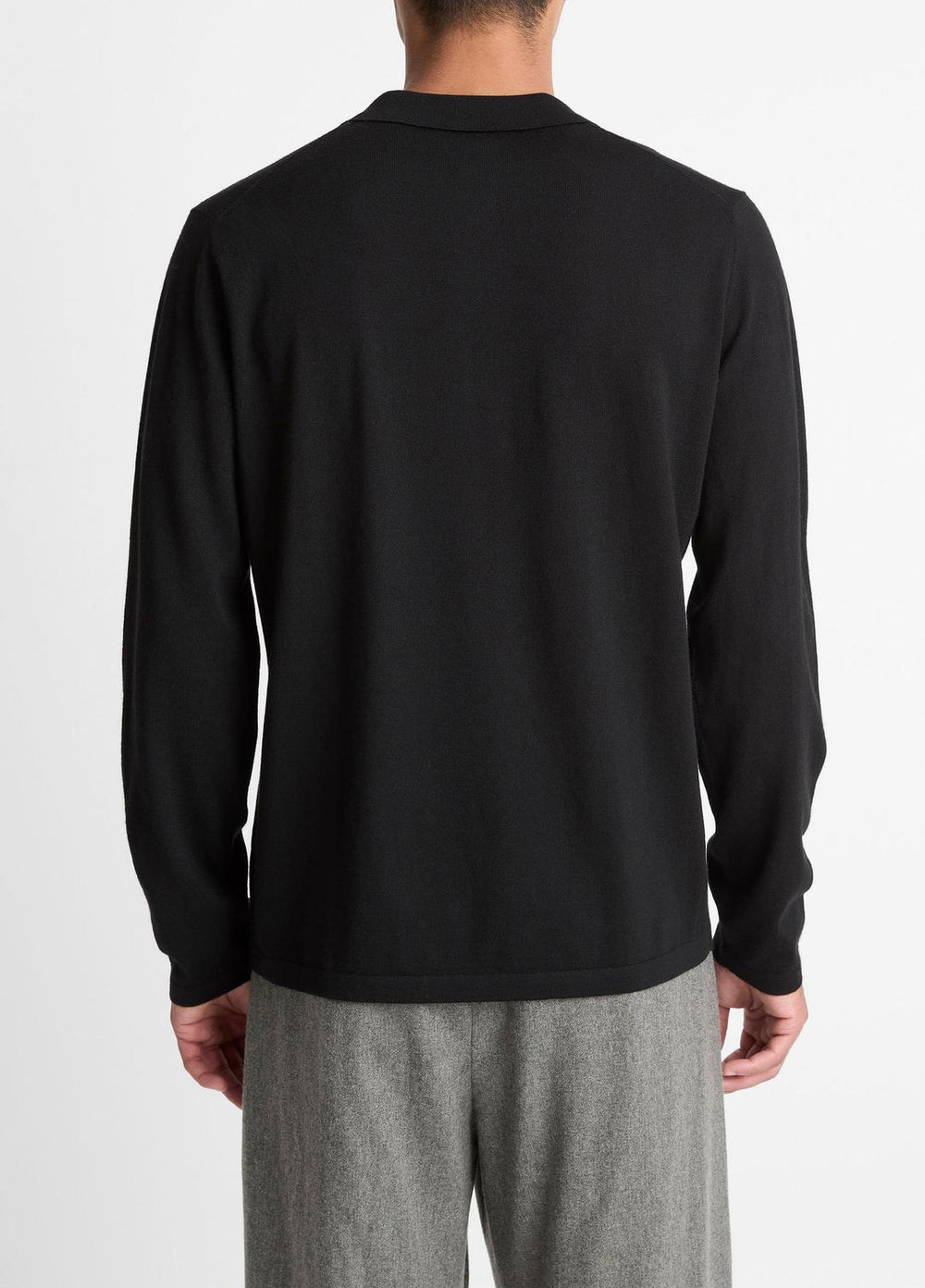 VINCE | Wool Polo Sweater in Sweaters - BLACK