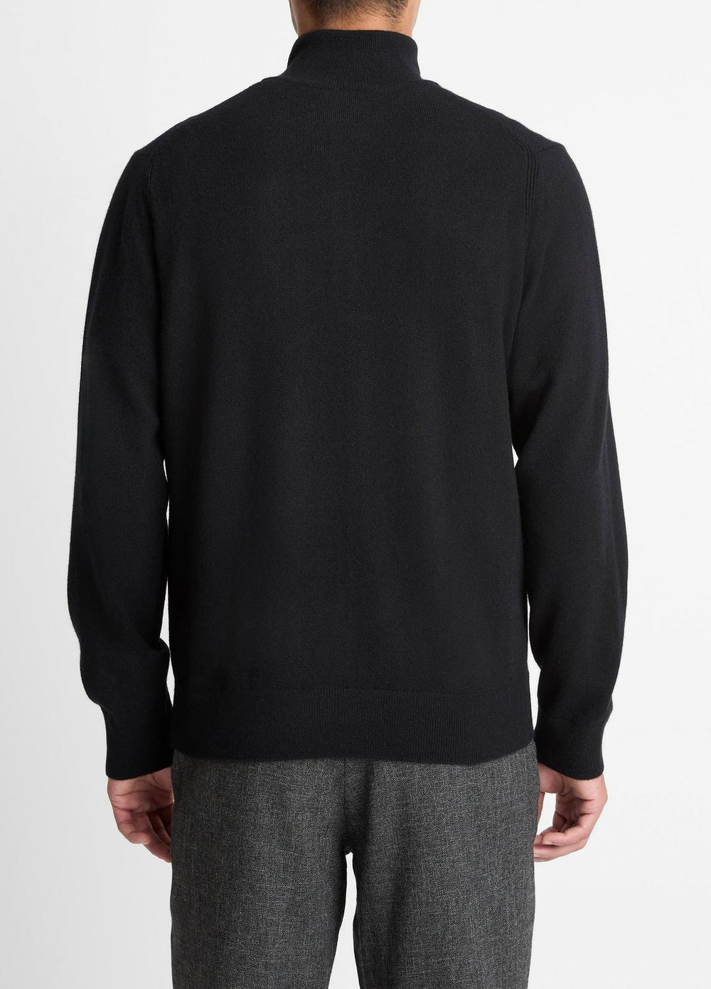 VINCE | Cashmere Quarter-Zip Sweater in Quarter Zip - BLACK