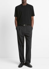 VINCE | Milano Short-Sleeve Crew Neck Sweater in Crew Neck - BLACK