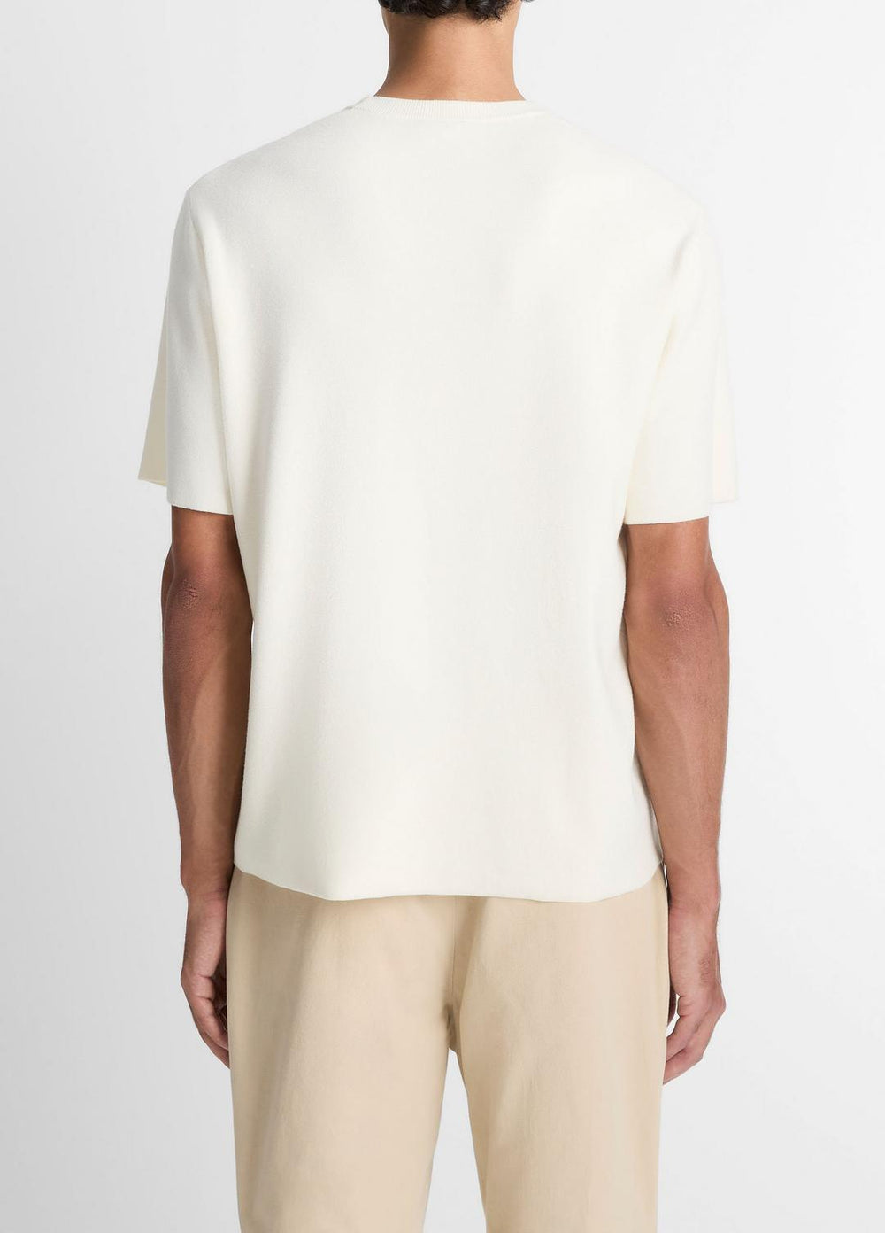 VINCE | Milano Short-Sleeve Crew Neck Sweater in Crew Neck - CLASSIC CREAM