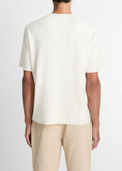 VINCE | Milano Short-Sleeve Crew Neck Sweater in Crew Neck - CLASSIC CREAM