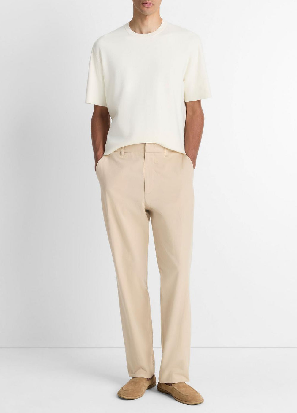 VINCE | Milano Short-Sleeve Crew Neck Sweater in Crew Neck - CLASSIC CREAM