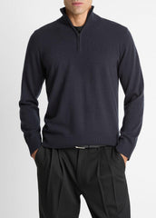 VINCE | Cashmere Quarter-Zip Sweater in Quarter Zip - COASTAL BLUE