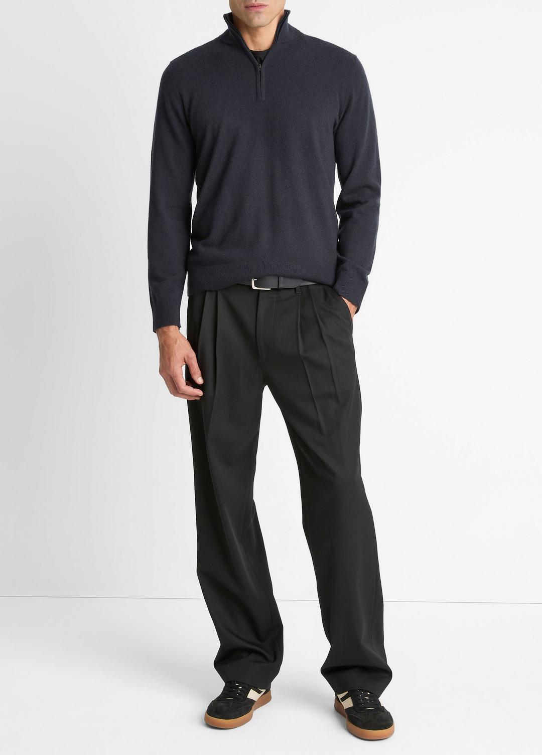 VINCE | Cashmere Quarter-Zip Sweater in Quarter Zip - COASTAL BLUE