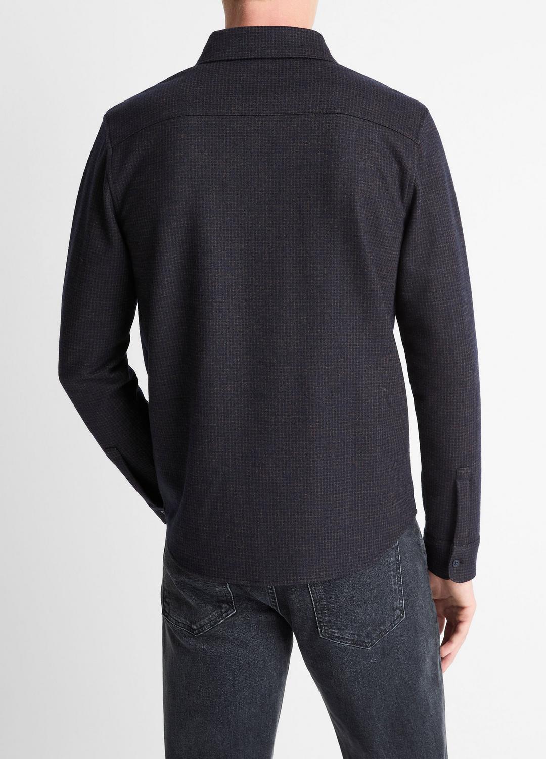VINCE | Tattersall Plaid Button-Down Shirt in Long Sleeve - COASTAL BLUE/DARK JASPER
