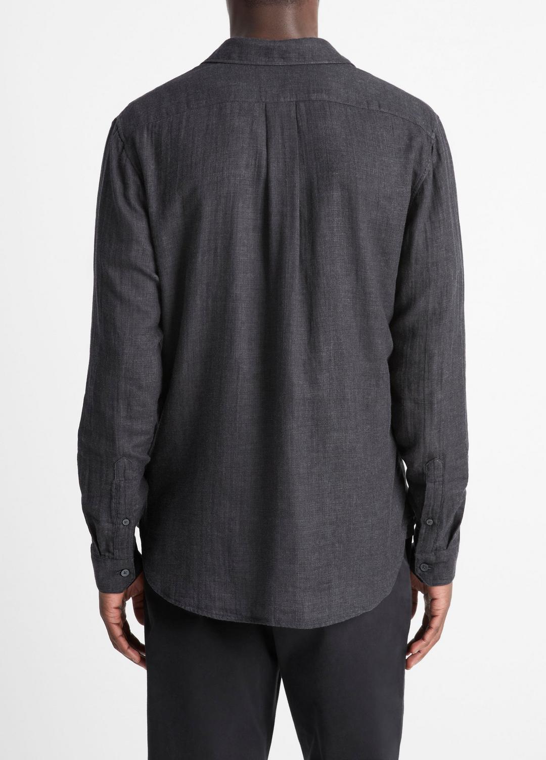 VINCE | Double Face Long Sleeve in Long Sleeve - HEATHER BLACK