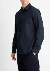 VINCE | Stretch-Cotton Poplin Shirt in Long Sleeve - COASTAL BLUE