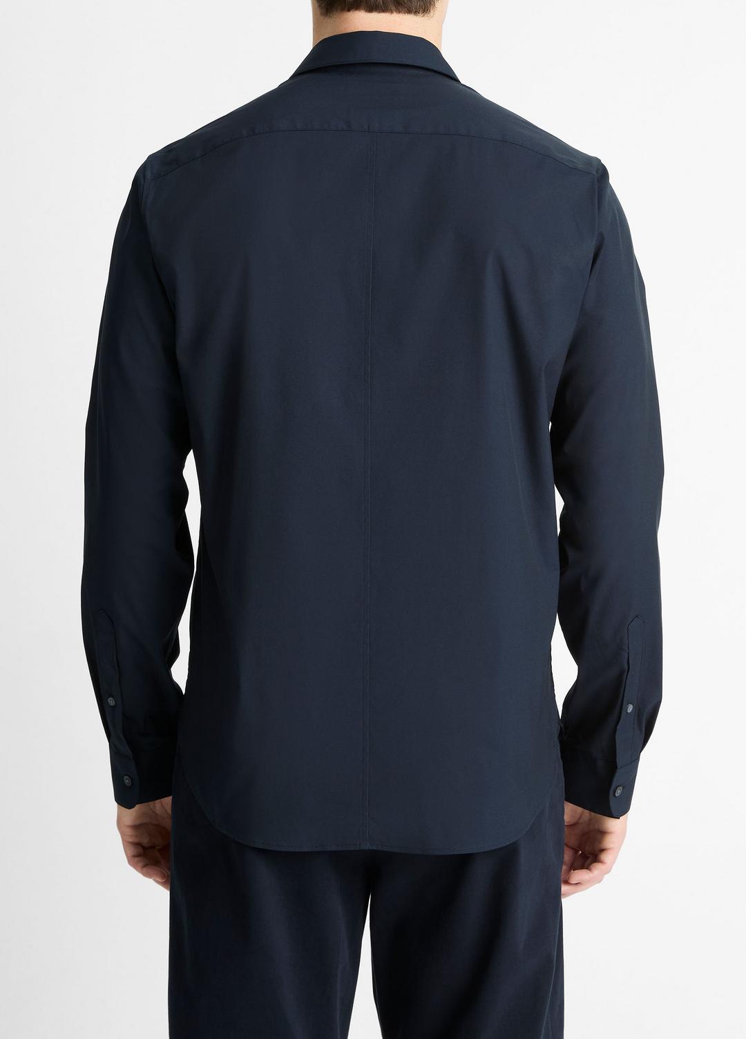 VINCE | Stretch-Cotton Poplin Shirt in Long Sleeve - COASTAL BLUE