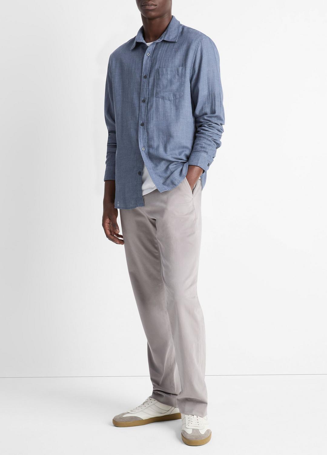 VINCE | Double Face Long Sleeve in Long Sleeve - CHAMBRAY