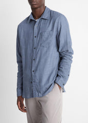 VINCE | Double Face Long Sleeve in Long Sleeve - CHAMBRAY