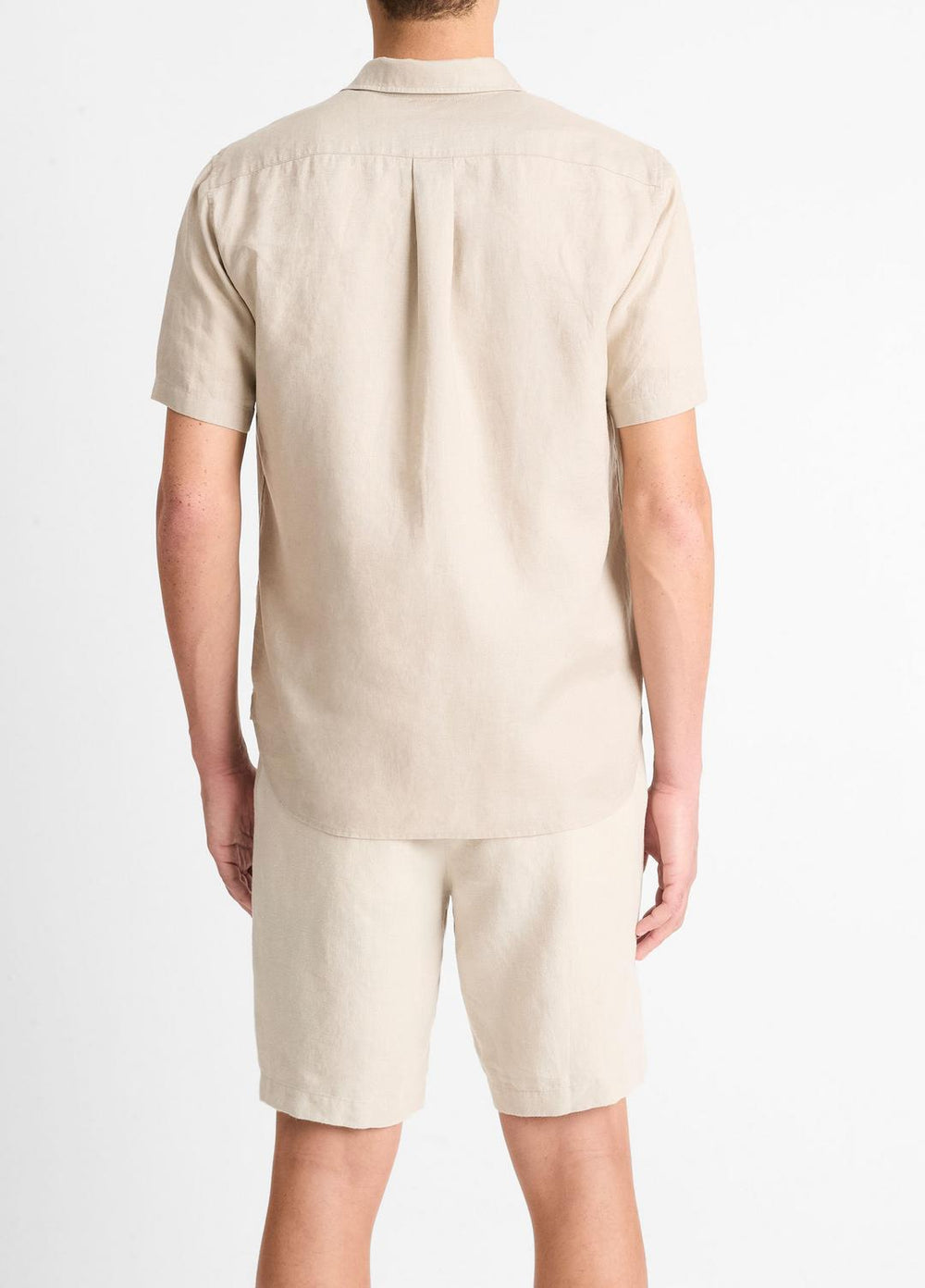 VINCE | Linen Short-Sleeve Shirt in Short Sleeve - PUMICE ROCK