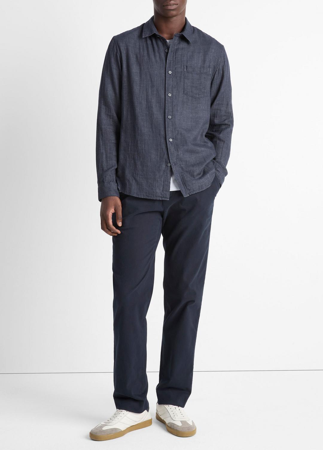 VINCE | Double Face Long Sleeve in Long Sleeve - HEATHER COASTAL