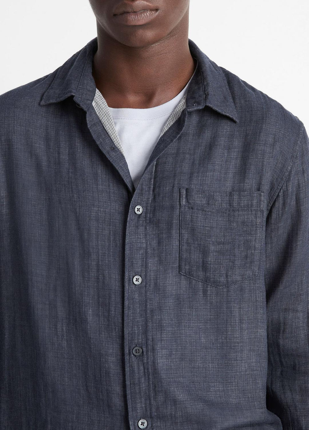VINCE | Double Face Long Sleeve in Long Sleeve - HEATHER COASTAL