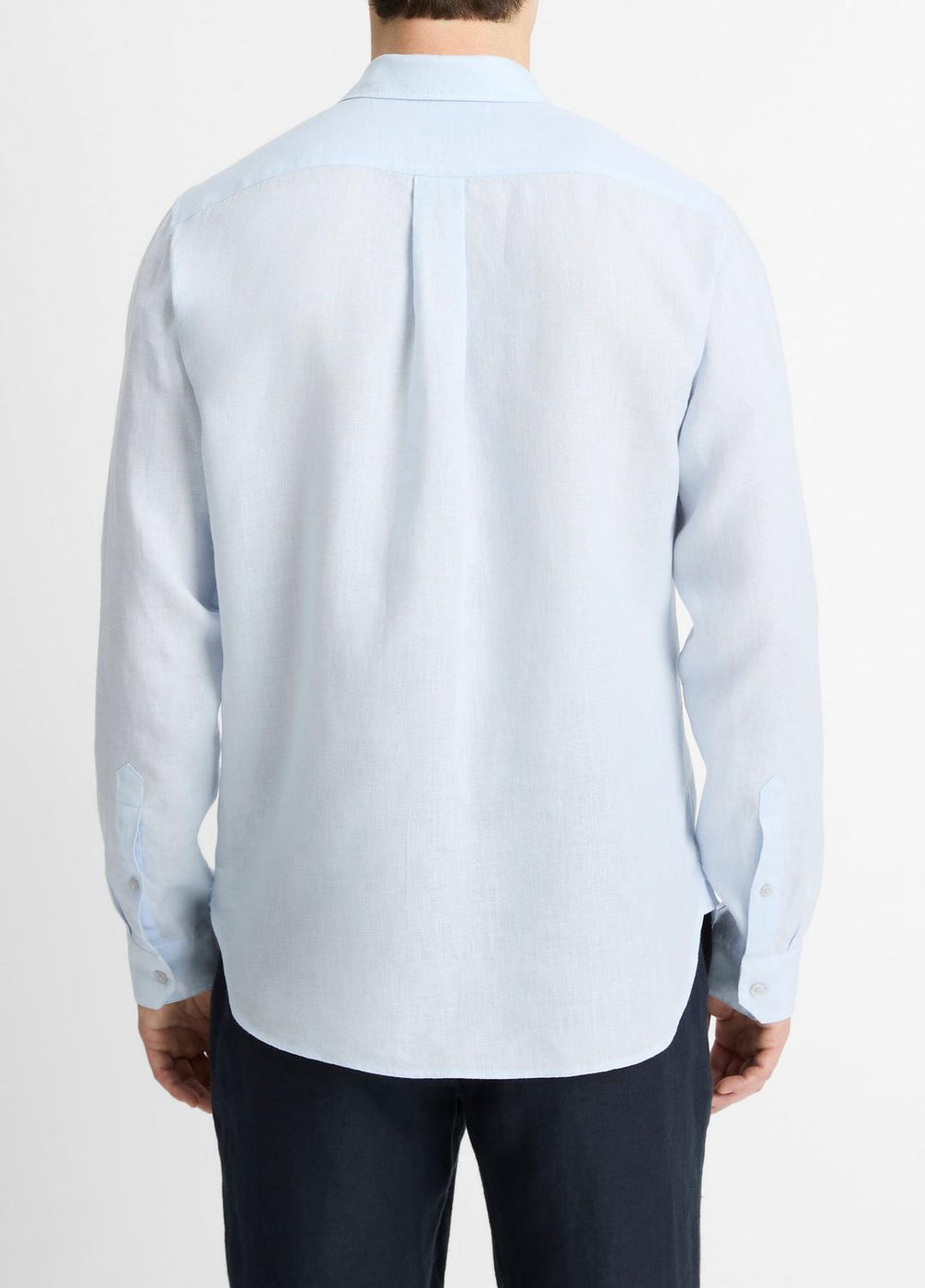 VINCE | Linen Long-Sleeve Shirt in Long Sleeve - GLACIER