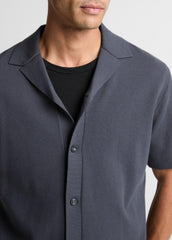 VINCE | Merino Wool Cabana Shirt  in Short Sleeve - STUDIO