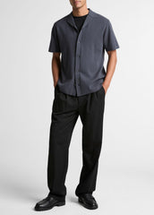 VINCE | Merino Wool Cabana Shirt  in Short Sleeve - STUDIO