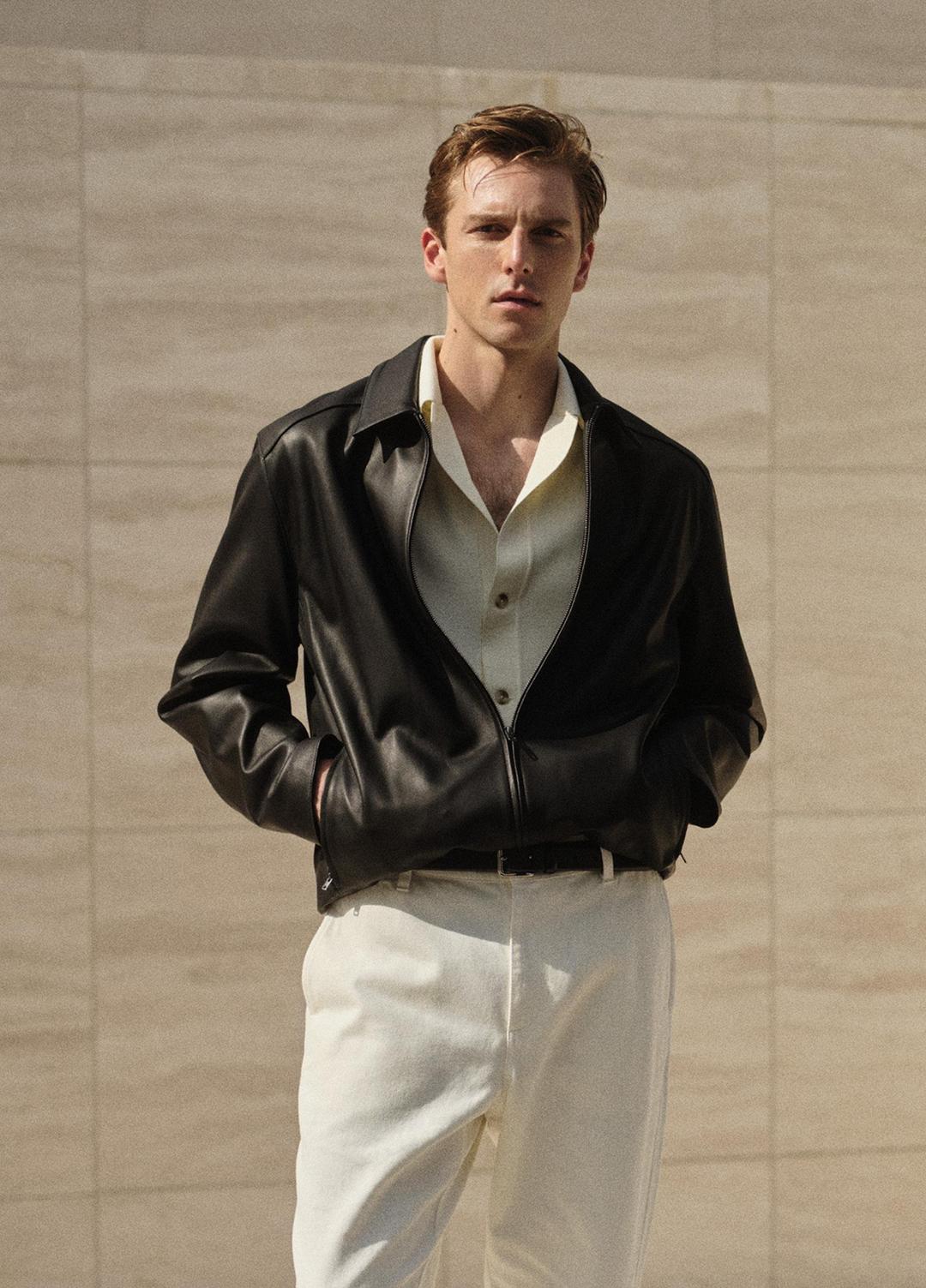 VINCE | Merino Wool Cabana Shirt  in Short Sleeve - CLASSIC CREAM