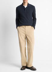 VINCE | Variegated Cotton Polo Shirt in Henleys & Polos - COASTAL BLUE