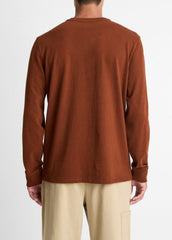 VINCE | Sueded Jersey Long-Sleeve Pocket T-Shirt in Long Sleeve - COPPERHEAD