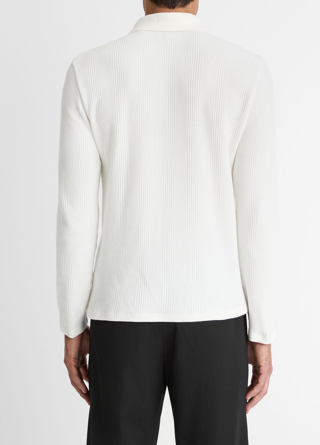 VINCE | Variegated Cotton Polo Shirt in Henleys & Polos - OFF WHITE