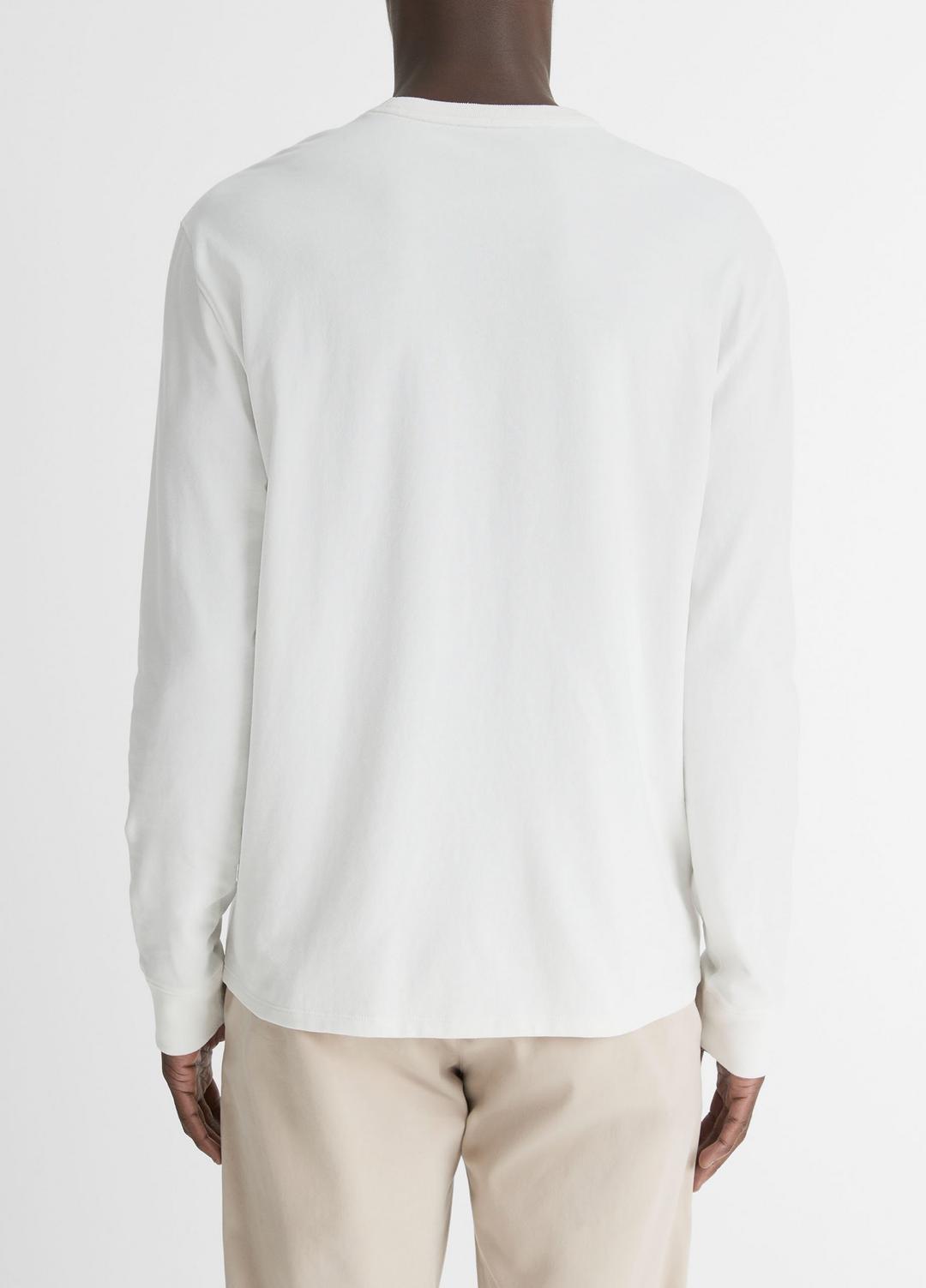 VINCE | Sueded Jersey Long-Sleeve Pocket T-Shirt in Long Sleeve - OFF WHITE