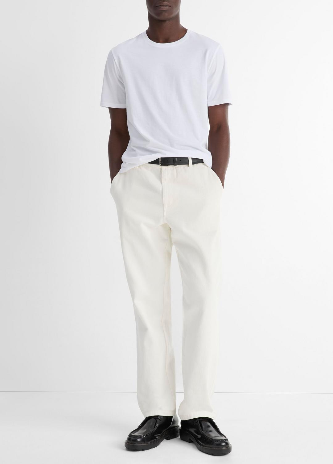 VINCE | Pima Cotton Crew Neck T-Shirt in Short Sleeve - OPTIC WHITE