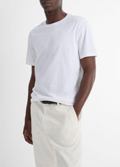 VINCE | Pima Cotton Crew Neck T-Shirt in Short Sleeve - OPTIC WHITE