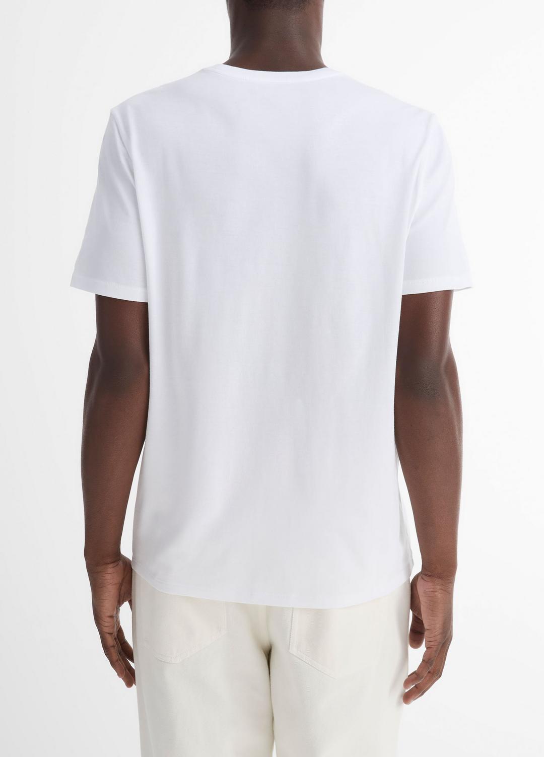 VINCE | Pima Cotton Crew Neck T-Shirt in Short Sleeve - OPTIC WHITE