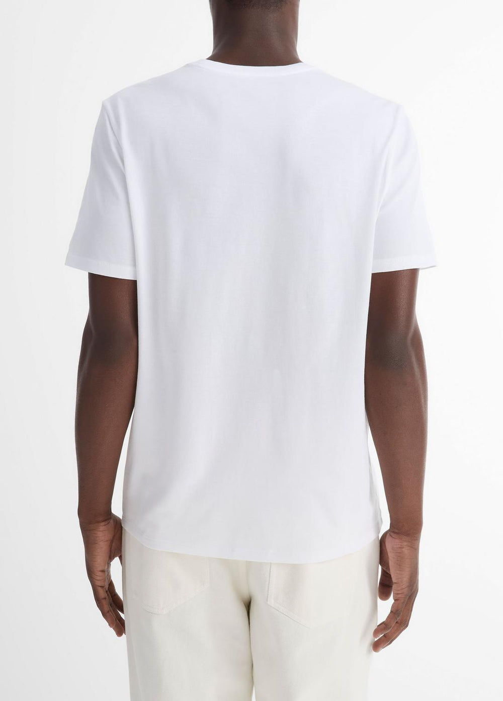 VINCE | Pima Cotton Crew Neck T-Shirt in Short Sleeve - OPTIC WHITE