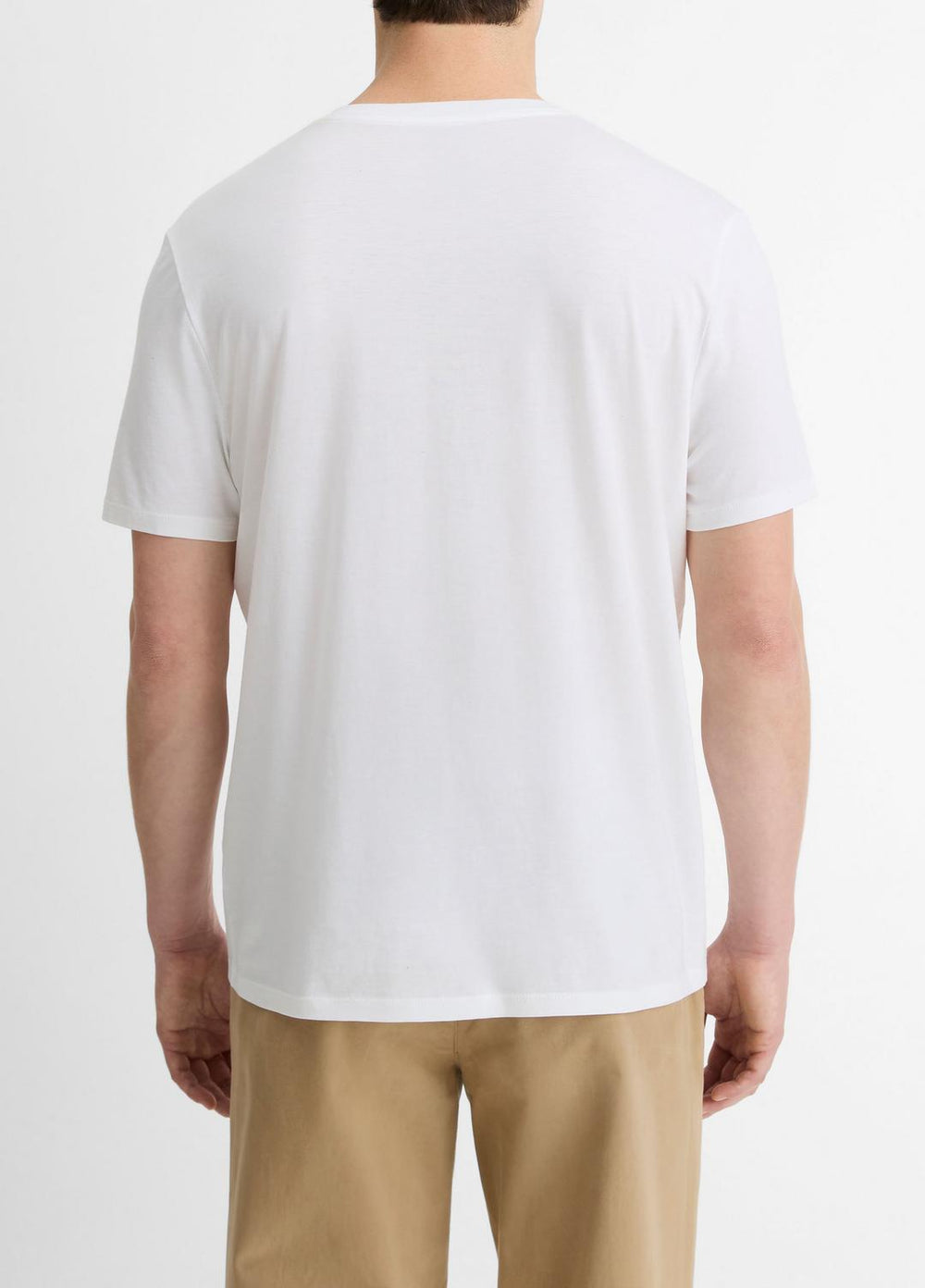 VINCE | Pima Cotton V-Neck T-Shirt in Short Sleeve - OPTIC WHITE