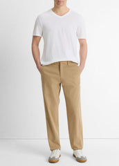 VINCE | Pima Cotton V-Neck T-Shirt in Short Sleeve - OPTIC WHITE