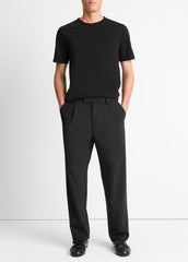 VINCE | Garment Dye Cotton T-Shirt in Short Sleeve - TRUE BLACK