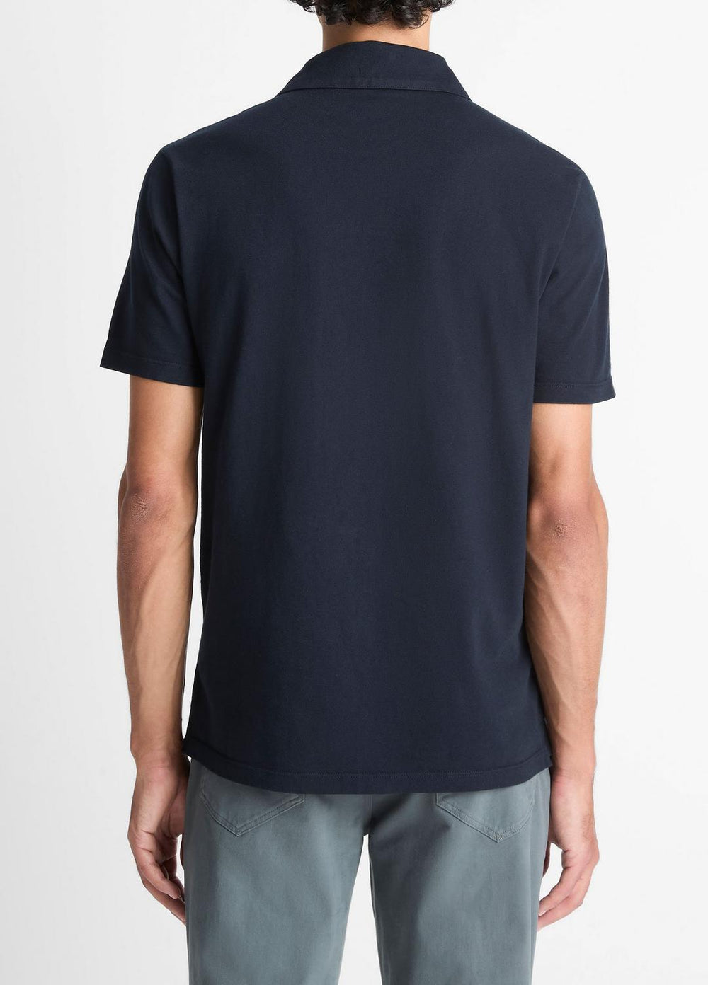 VINCE | Garment Dye Cotton Polo Shirt in Henleys & Polos - WASHED COASTAL
