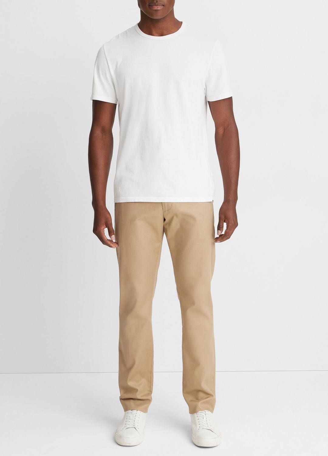 VINCE | Garment Dye Cotton T-Shirt in Short Sleeve - OPTIC WHITE