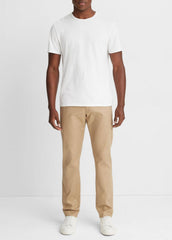 VINCE | Garment Dye Cotton T-Shirt in Short Sleeve - OPTIC WHITE